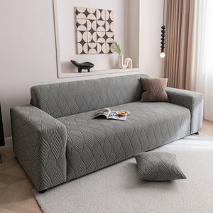 Modern Wavy Jacquard Sofa Slipcover, High Stretch Sofa Cover with 3D Organic Texture