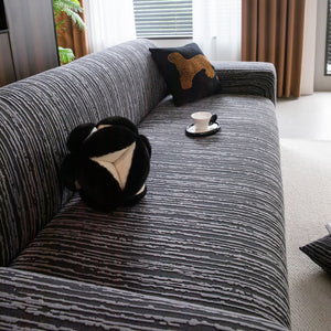 High Stretch Couch Slipcover with Abstract Stripe, Washable Non-Slip Cover for Dogs