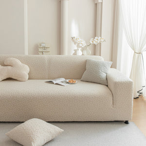 High Stretch Jacquard Sofa Slipcover, Soft Spandex Textured Floral Couch Cover