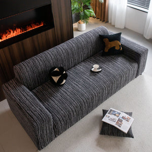 High Stretch Couch Slipcover with Abstract Stripe, Washable Non-Slip Cover for Dogs