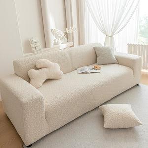 High Stretch Jacquard Sofa Slipcover, Soft Spandex Textured Floral Couch Cover