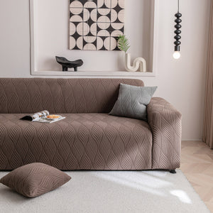 Modern Wavy Jacquard Sofa Slipcover, High Stretch Sofa Cover with 3D Organic Texture