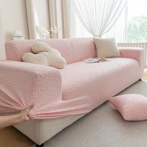 High Stretch Jacquard Sofa Slipcover, Soft Spandex Textured Floral Couch Cover