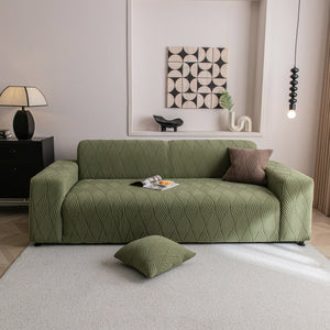Modern Wavy Jacquard Sofa Slipcover, High Stretch Sofa Cover with 3D Organic Texture