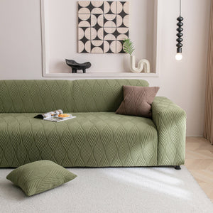 Modern Wavy Jacquard Sofa Slipcover, High Stretch Sofa Cover with 3D Organic Texture