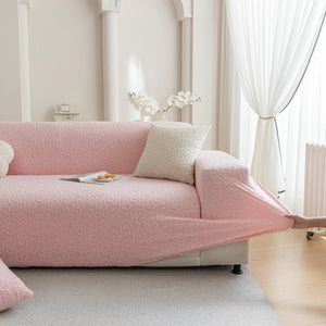 High Stretch Jacquard Sofa Slipcover, Soft Spandex Textured Floral Couch Cover