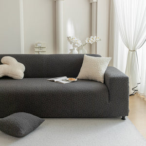 High Stretch Jacquard Sofa Slipcover, Soft Spandex Textured Floral Couch Cover