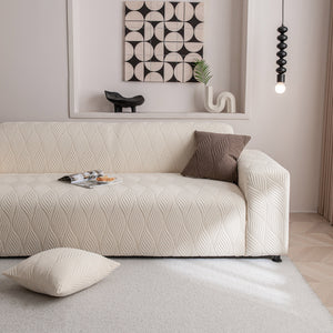 Modern Wavy Jacquard Sofa Slipcover, High Stretch Sofa Cover with 3D Organic Texture