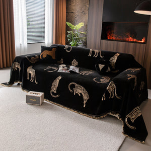 Leopard Sofa Cover Blanket Stylish Furniture Protector Throw for Couches & Loveseats