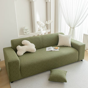 High Stretch Jacquard Sofa Slipcover, Soft Spandex Textured Floral Couch Cover