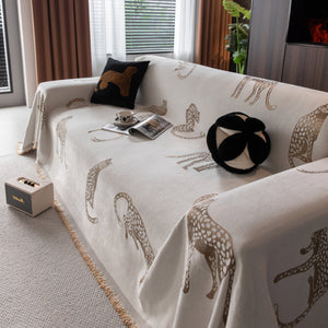Leopard Sofa Cover Blanket Stylish Furniture Protector Throw for Couches & Loveseats