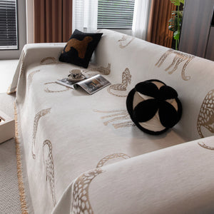 Leopard Sofa Cover Blanket Stylish Furniture Protector Throw for Couches & Loveseats