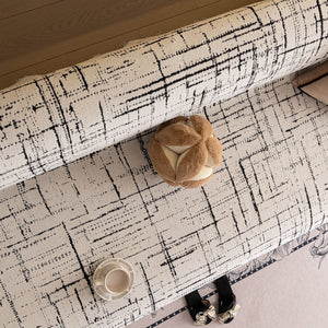 Modern Couch Protector Blanket Woven Chenille Sofa Cover Throw with Artistic Grid