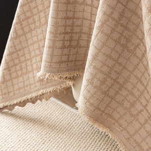 Jacquard Textured Couch Cover Throw, Soft Thick Decorative Slipcover for Couch