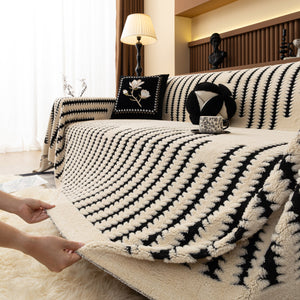 Jacquard Fleece Throw Blanket for Couch Plush Fuzzy Cozy Soft Blankets and Throws for Sofa