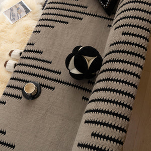 Jacquard Fleece Throw Blanket for Couch Plush Fuzzy Cozy Soft Blankets and Throws for Sofa