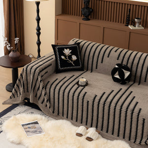 Jacquard Fleece Throw Blanket for Couch Plush Fuzzy Cozy Soft Blankets and Throws for Sofa