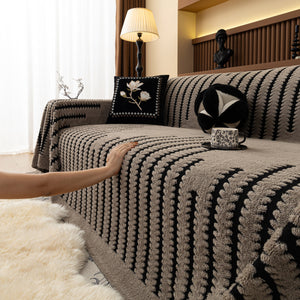 Jacquard Fleece Throw Blanket for Couch Plush Fuzzy Cozy Soft Blankets and Throws for Sofa