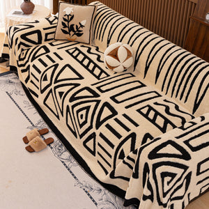 Boho Plush Couch Cover Bohemian Throw Blanket Decor Covers Sofa Chair Furniture Bed