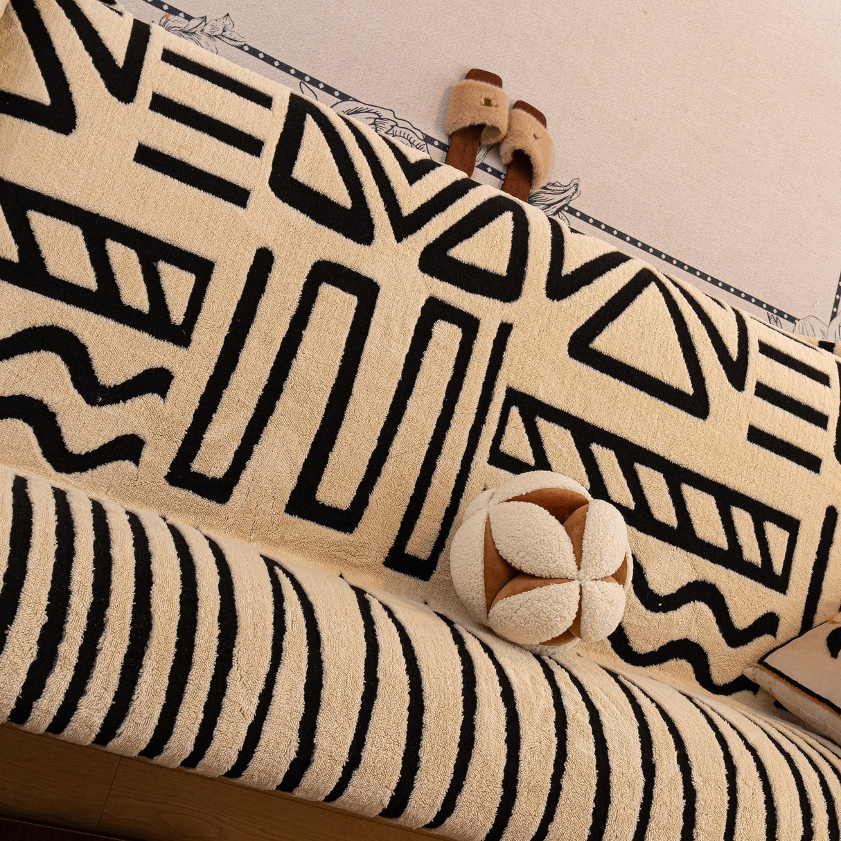 Boho Plush Couch Cover Bohemian Throw Blanket Decor Covers Sofa Chair Furniture Bed