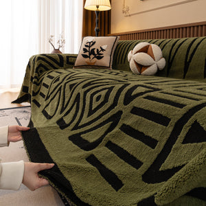 Boho Plush Couch Cover Bohemian Throw Blanket Decor Covers Sofa Chair Furniture Bed