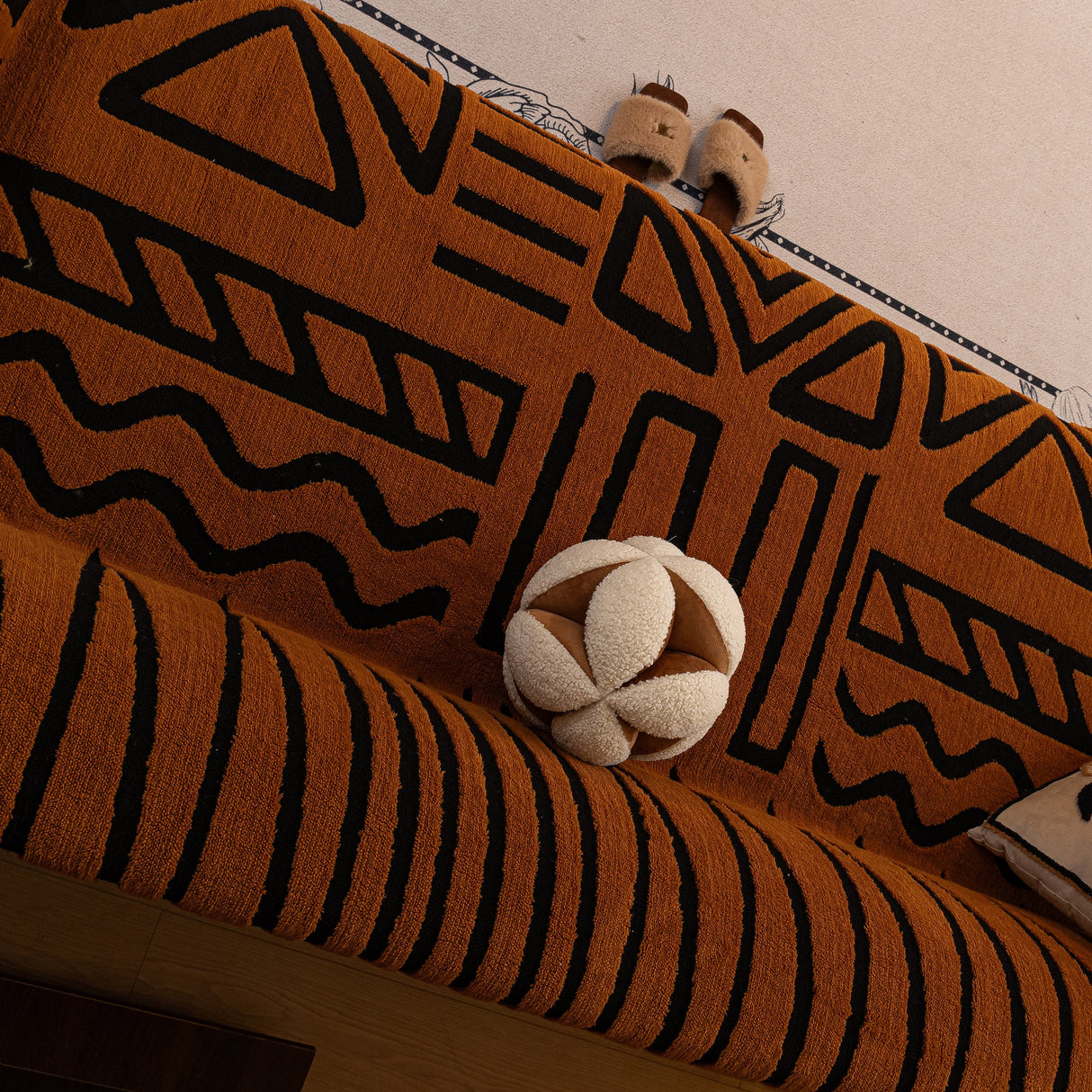 Boho Plush Couch Cover Bohemian Throw Blanket Decor Covers Sofa Chair Furniture Bed