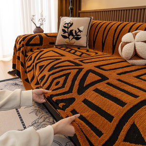 Boho Plush Couch Cover Bohemian Throw Blanket Decor Covers Sofa Chair Furniture Bed