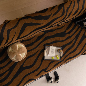 Zebra Striped Chenille Throw Sofa Cover Full-Cover Decorative Furniture Slipcover