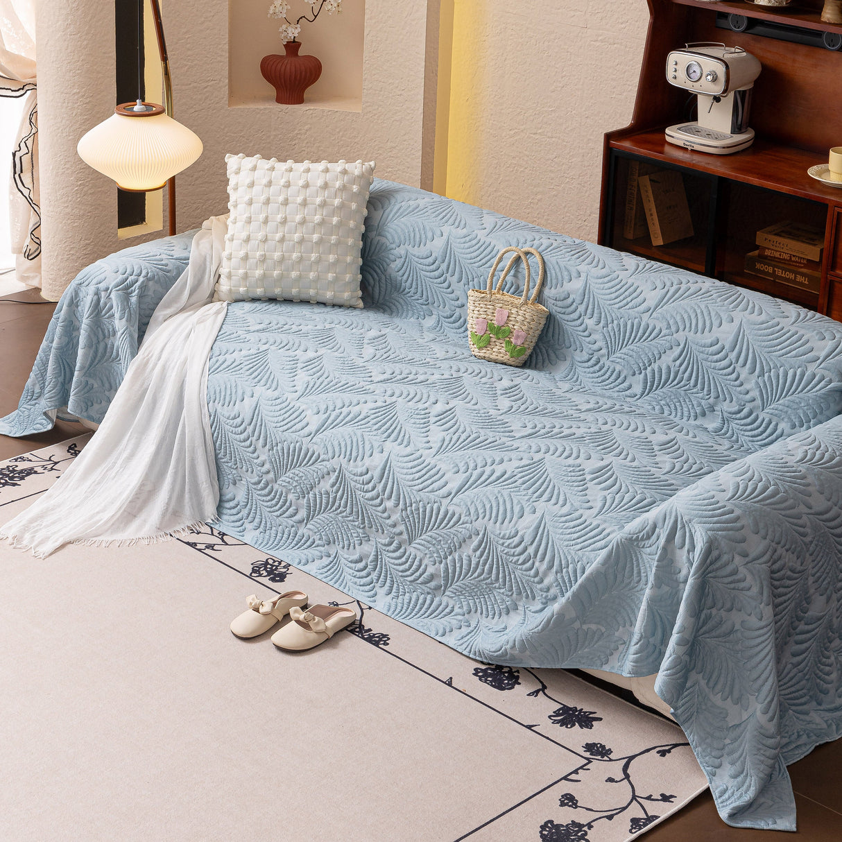 Cooling Quilted Non-Slip Furniture Protector for Pets & Kids, Washable Sofa Slipcover