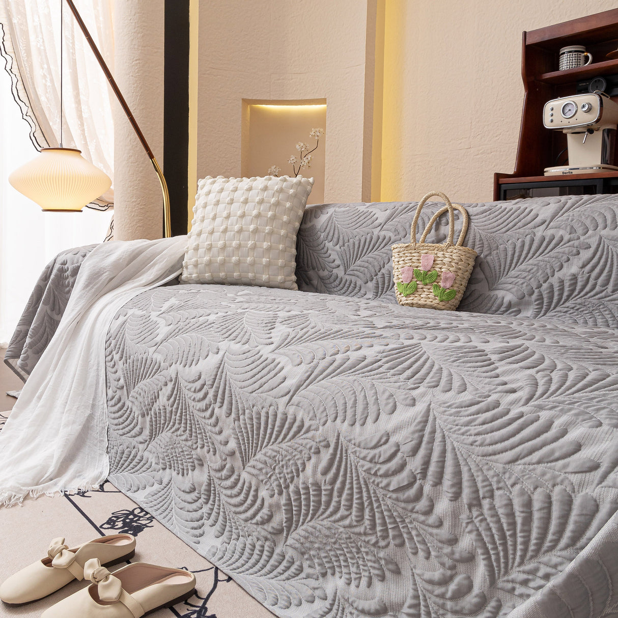 Cooling Quilted Non-Slip Furniture Protector for Pets & Kids, Washable Sofa Slipcover