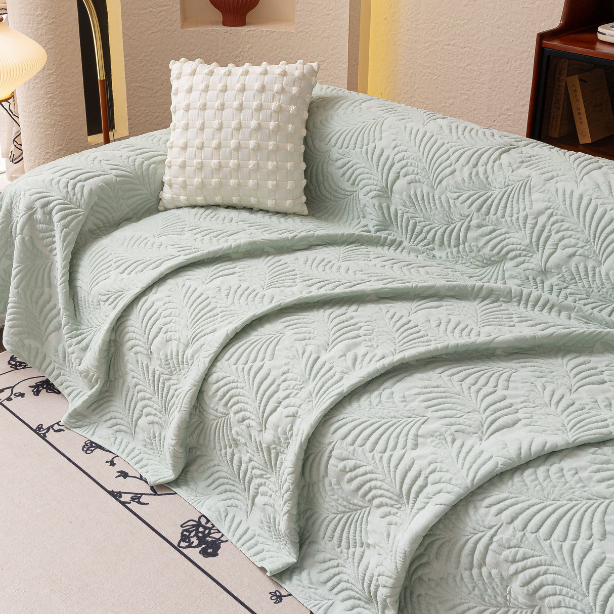 Cooling Quilted Non-Slip Furniture Protector for Pets & Kids, Washable Sofa Slipcover