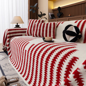 Jacquard Fleece Throw Blanket for Couch Plush Fuzzy Cozy Soft Blankets and Throws for Sofa