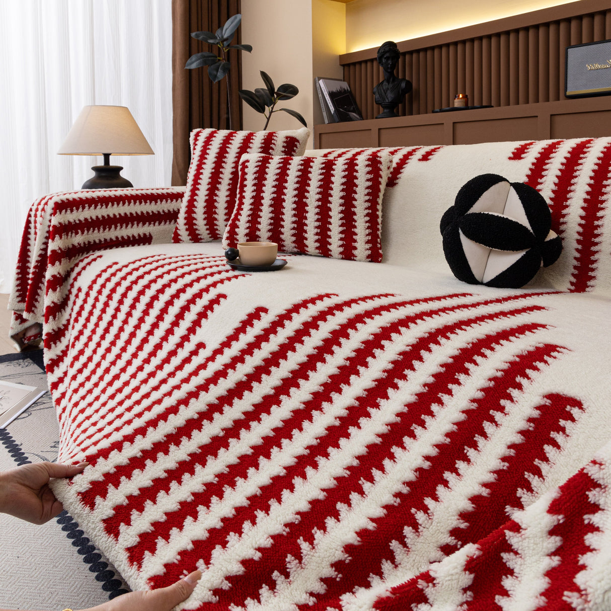 Jacquard Fleece Throw Blanket for Couch Plush Fuzzy Cozy Soft Blankets and Throws for Sofa