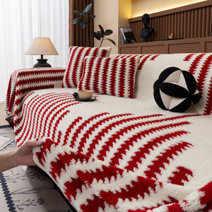 Jacquard Fleece Throw Blanket for Couch Plush Fuzzy Cozy Soft Blankets and Throws for Sofa