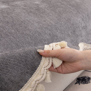 Chenille Sofa Cover Towel – Non-Slip, Washable Pets Couch Protector with Tassels