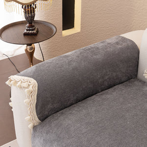 Chenille Sofa Cover Towel – Non-Slip, Washable Pets Couch Protector with Tassels