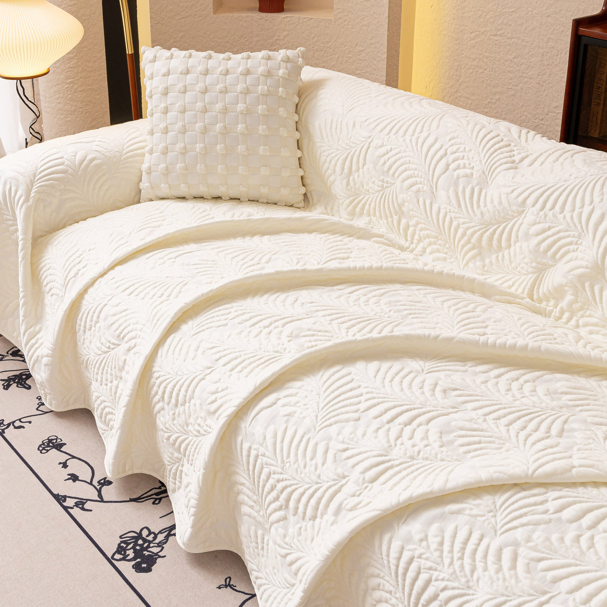 Cooling Quilted Non-Slip Furniture Protector for Pets & Kids, Washable Sofa Slipcover