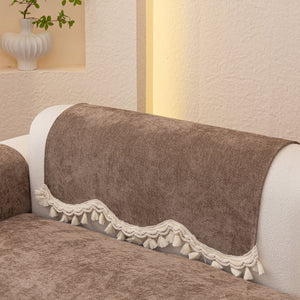 Chenille Sofa Cover Towel – Non-Slip, Washable Pets Couch Protector with Tassels