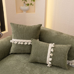 Chenille Sofa Cover Towel – Non-Slip, Washable Pets Couch Protector with Tassels