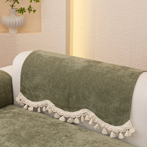 Chenille Sofa Cover Towel – Non-Slip, Washable Pets Couch Protector with Tassels