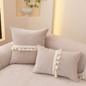 Chenille Sofa Cover Towel – Non-Slip, Washable Pets Couch Protector with Tassels