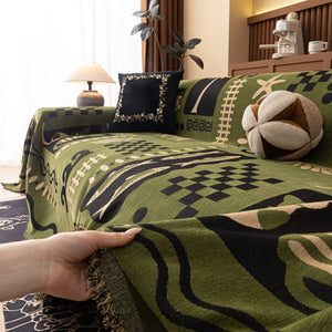 Boho Chic Woven Throw Blanket for Couch, Washable Couch Cover for Pets, Dogs, Cats
