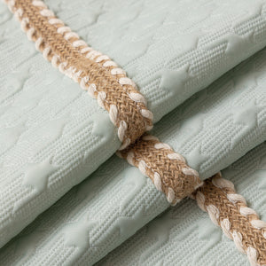 Jacquard Ice Silk Sofa Throw Cover with Gold Trim, Summer Cooling Couch Slipcover