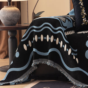 Boho Chic Woven Throw Blanket for Couch, Washable Couch Cover for Pets, Dogs, Cats