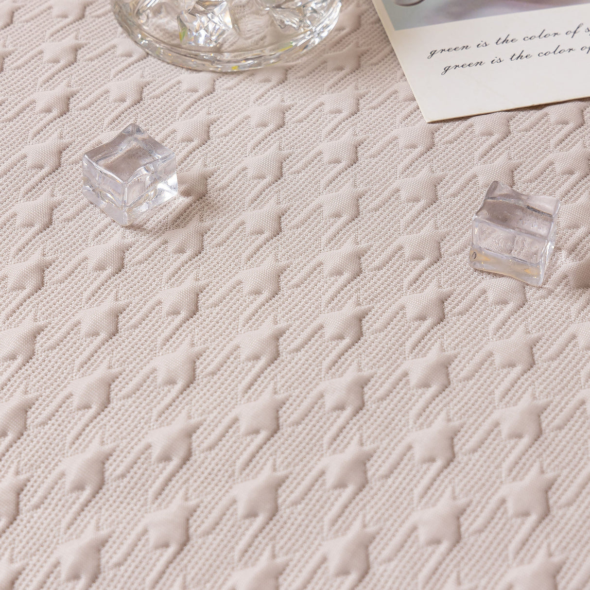 Jacquard Ice Silk Sofa Throw Cover with Gold Trim, Summer Cooling Couch Slipcover