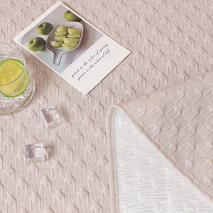 Jacquard Ice Silk Sofa Throw Cover with Gold Trim, Summer Cooling Couch Slipcover