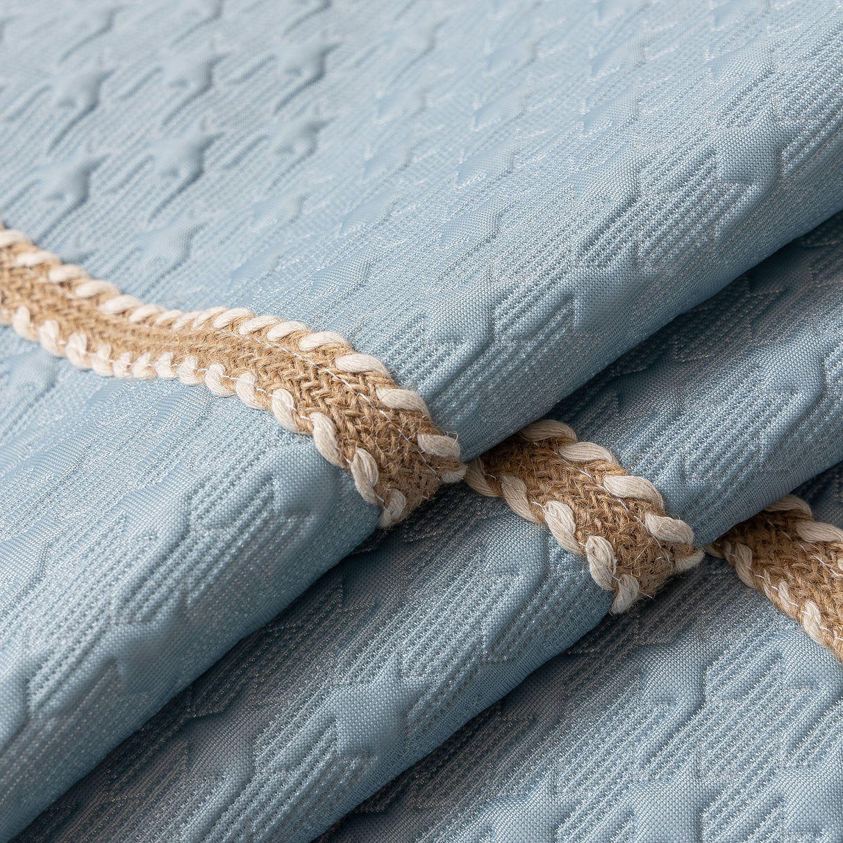 Jacquard Ice Silk Sofa Throw Cover with Gold Trim, Summer Cooling Couch Slipcover