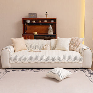 3D Quilted Thick Cotton Sofa Cover Non-Slip Couch Throw for Fabric & Leather Sofas