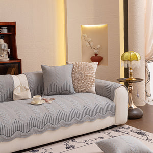 3D Quilted Thick Cotton Sofa Cover Non-Slip Couch Throw for Fabric & Leather Sofas