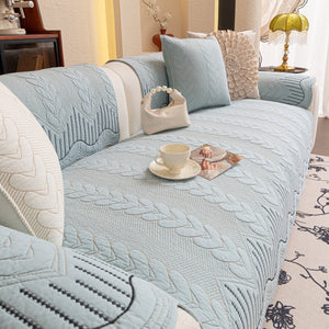 3D Quilted Thick Cotton Sofa Cover Non-Slip Couch Throw for Fabric & Leather Sofas